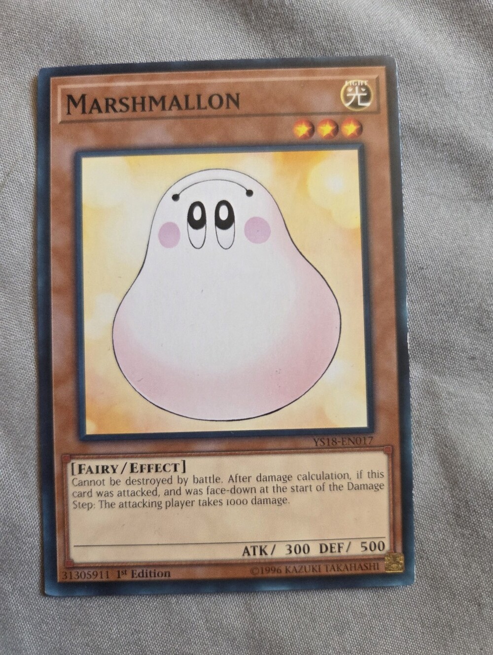 Marshmallon Yu-Gi-Oh! Trading Card - Pink & White